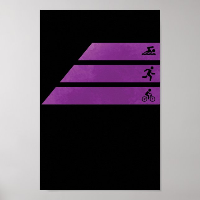 Poster Triathlon schwimmen laufen Rad fahren (Devant)
