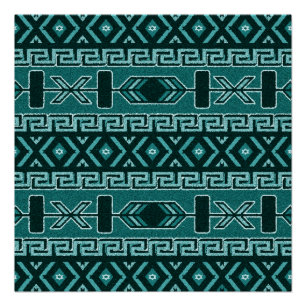 Poster Tribal Aztec Motif Conception Sud-Ouest