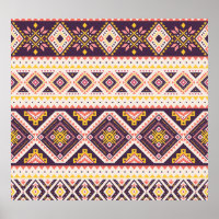 Tribal Aztec rayé, motif géométrique.