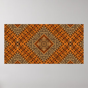 Poster Tribal ethnique textile motif style africain