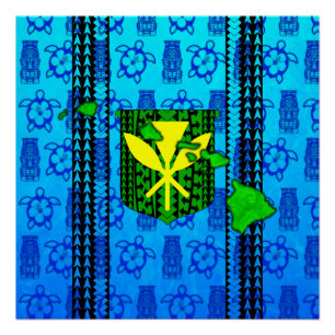 Poster Tribal insulaire Kanaka Maoli