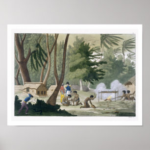 Poster tribu Papu sur l'île de Rawak, assiette 20 de 'Le