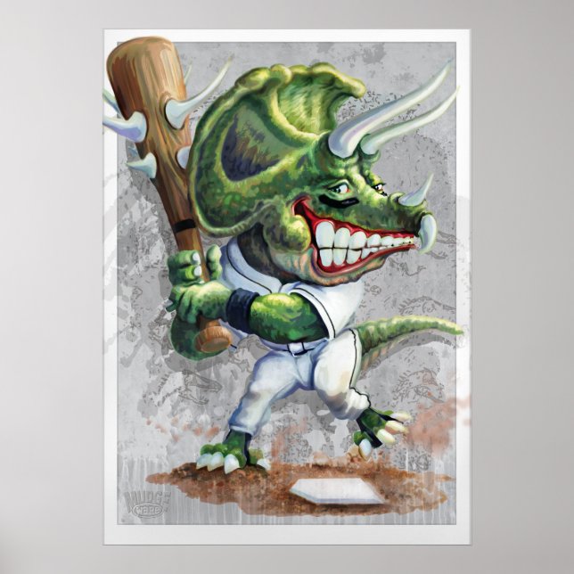 Poster Tricératops Dino Baseball (Devant)