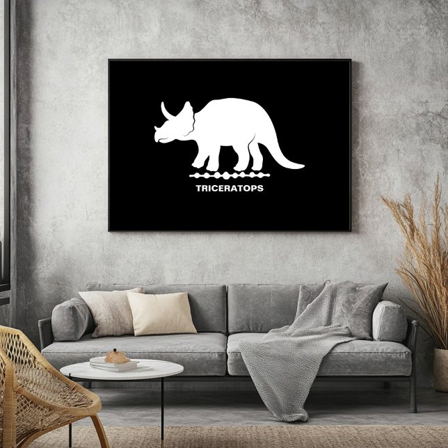 Poster Tricératops Dinosaur Silhouette (Créateur téléchargé)