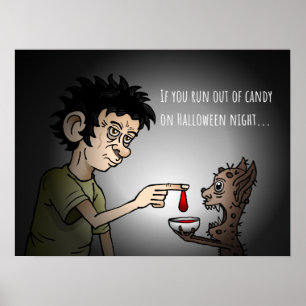 Poster Trick or Treat la nuit d'Halloween