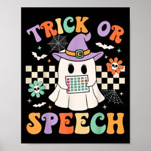 Poster Trick Ou Discours Halloween Slp Rétro Thérapie de 
