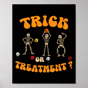 Poster Trick Ou Traitement Physique Thérapie Squelette Pt