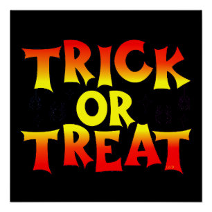 Poster TRICK OU TRAITER drôle halloween