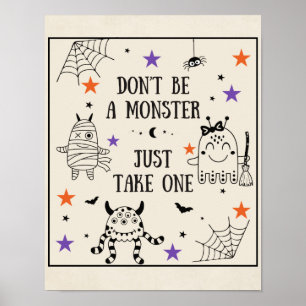 Poster Trick ou Treat juste prendre un bonbon de porcelai