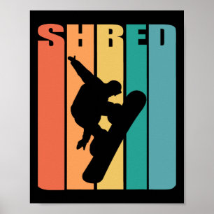 Poster Trick Retro Snowboard les années 70 Vintage Freest