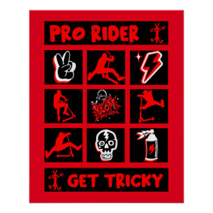 Poster Tricks de pilote de scooter libre Pro