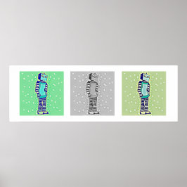 Poster Tricolore robot triste