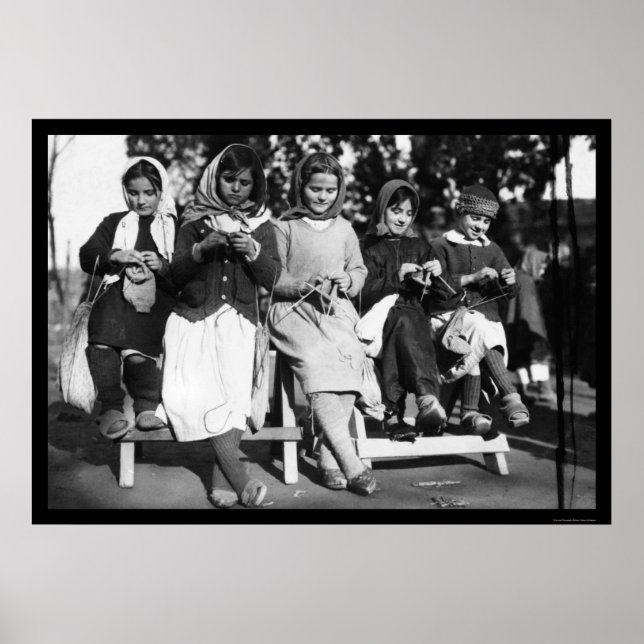 Poster Tricot de filles en Albanie 1923 (Devant)