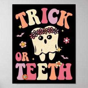 Poster Tricot Ou Fantôme Dentaire Super Halloween Treat