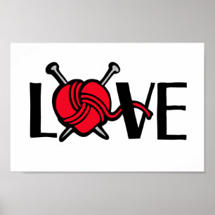 Poster Tricoteurs d'amour tricotant l'industrie graphique