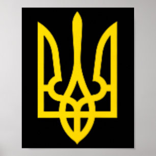 Poster Trident d'or ukrainien Ukraine Zelensky