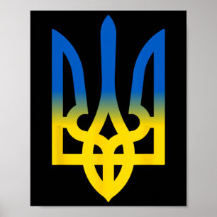 Poster Trident ukrainien Volodymyr Zelensky président de