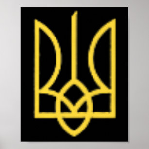 Poster Tridente de la crête ukrainienne Ukraine Tryzub Sy