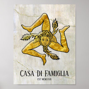 Poster Trinacria sicilien votre texte