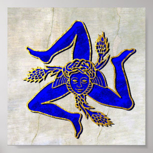 Poster Trinacria sicilienne sur Plaster