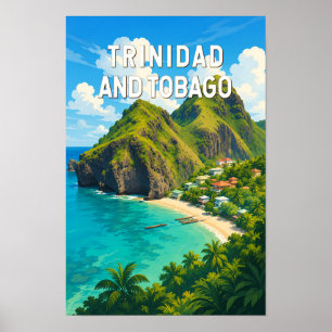 Poster Trinidad et Tobago Illustration Voyage Art Rétro