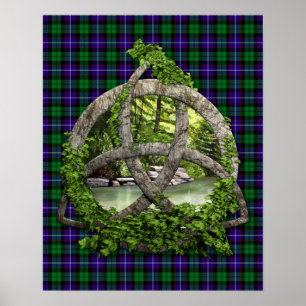 Poster Trinité de Celtic de tartan de Mitchell de clan