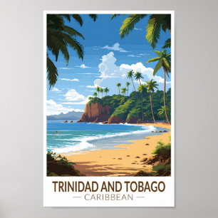 Poster Trinité-et-Tobago Caraïbes Travel Art Vintage