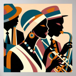 Poster Trio Abstrait de la Renaissance de Harlem