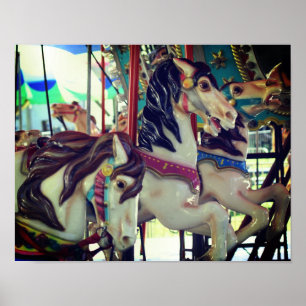 Poster Trio Cheval Carrousel Fiery