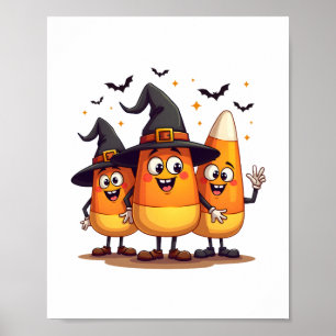 Poster Trio Corn de bonbons - Drôle caractères d'Hallowee