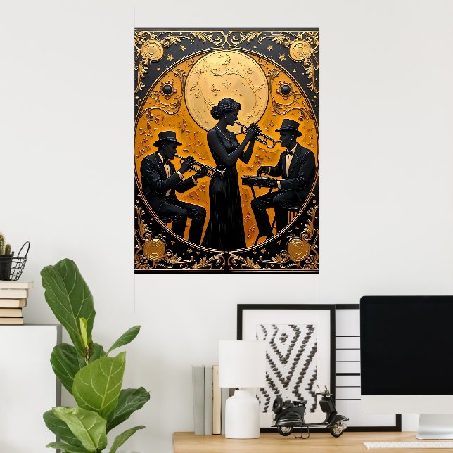 Poster Trio de jazz de l'âge d'or (Bureau à domicile)
