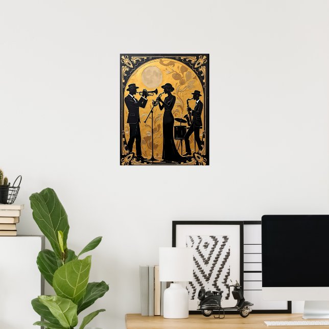 Poster Trio de Jazz en Or (Bureau à domicile)