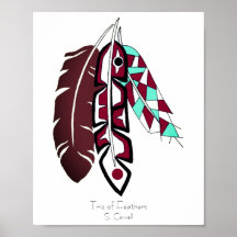 Trio des plumes Art original