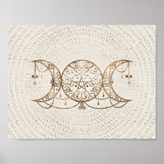 Poster Triple Moon - Triple Goddess Pastel Gold (Devant)