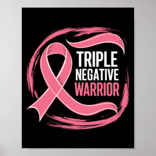 Poster Triple Negative Warrior Ruban Rose Cancer du Sein