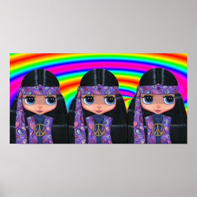 Poster Triple Paisley Hippies (Devant)