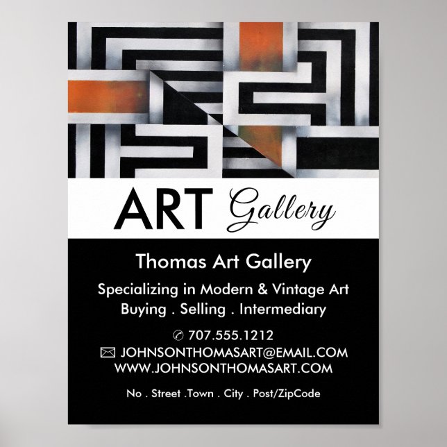 Poster Trippy Maze Motif, Concessionnaire d'art, Galerie (Devant)