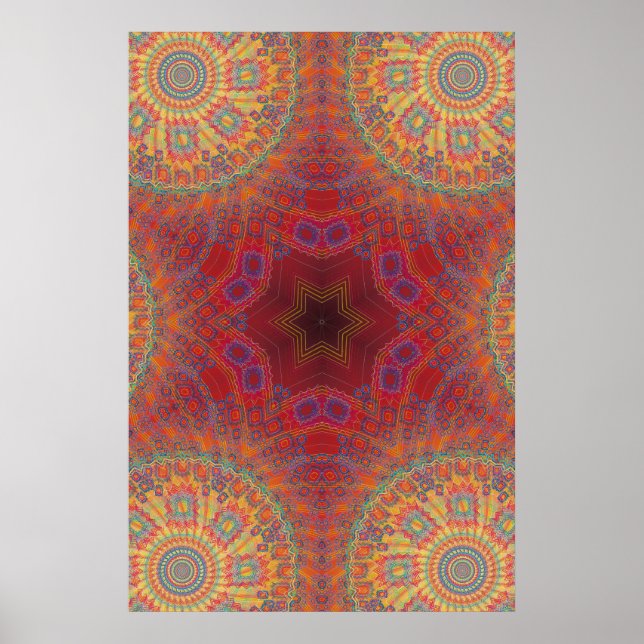Poster Trippy : Oeuvre Psychédélique Radiale (Devant)
