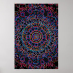 Poster Trippy Poster: Abstract Radial Artwork