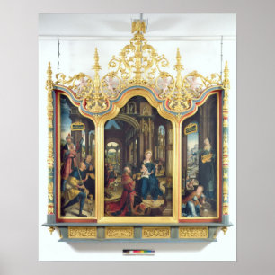 Poster Triptyque de l'Adoration du Christ Infant