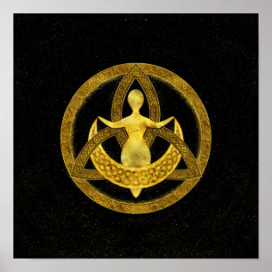 Poster Triquetra Moon Goddess Orament