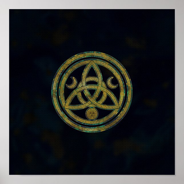 Poster Triquetra Triple Lune Ornement Celtique (Devant)