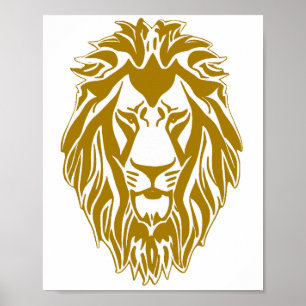 Poster Triste lion tête d'or signe royal