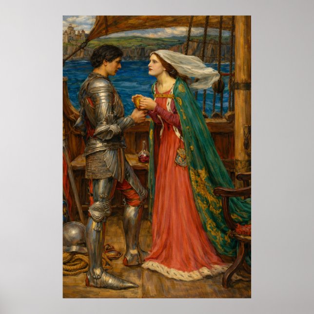 Poster Tristran and Isolde by John William Waterhouse (Devant)