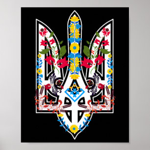 Poster Trisub ukrainien Tournesol Rétro Floral Ukraine Vy