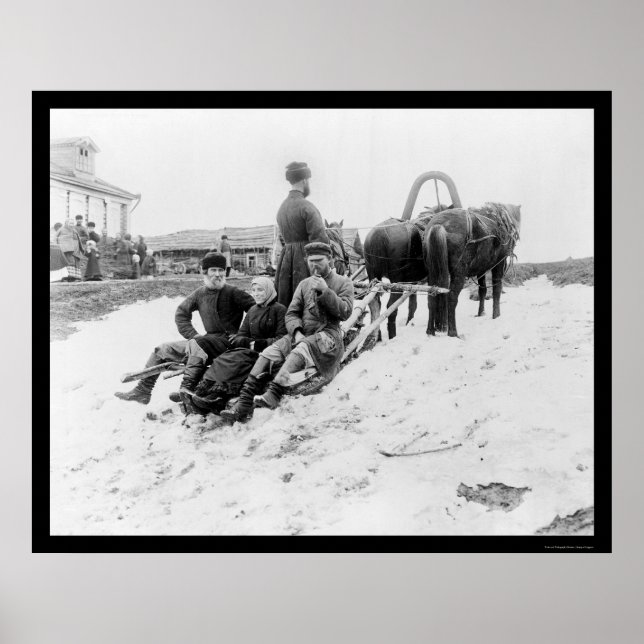 Poster Troïka Voyage en Russie 1880 (Devant)