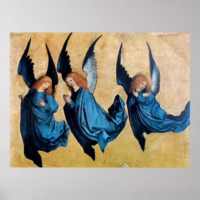 POSTER TROIS ANGES EN BLEU (Devant)