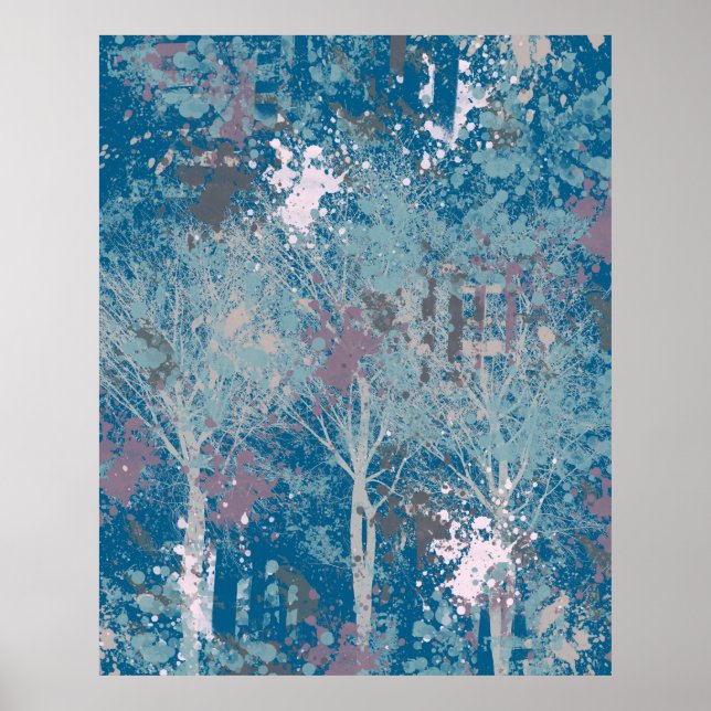 Poster Trois arbres Abstraits (Devant)