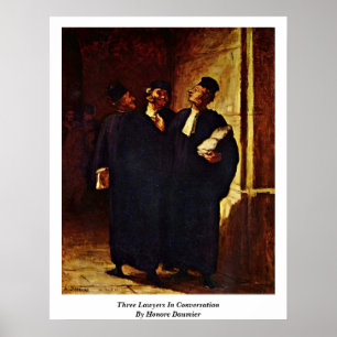 Poster Trois avocats dans la conversation par Honore