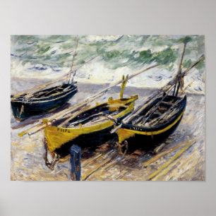 Poster Trois bateaux de pêche